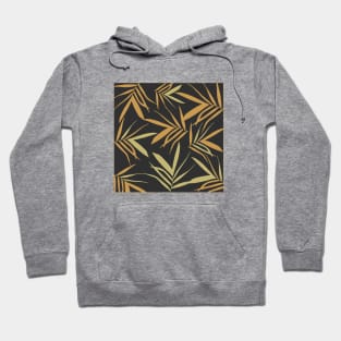 Leaves pattern. black gold. Hoodie